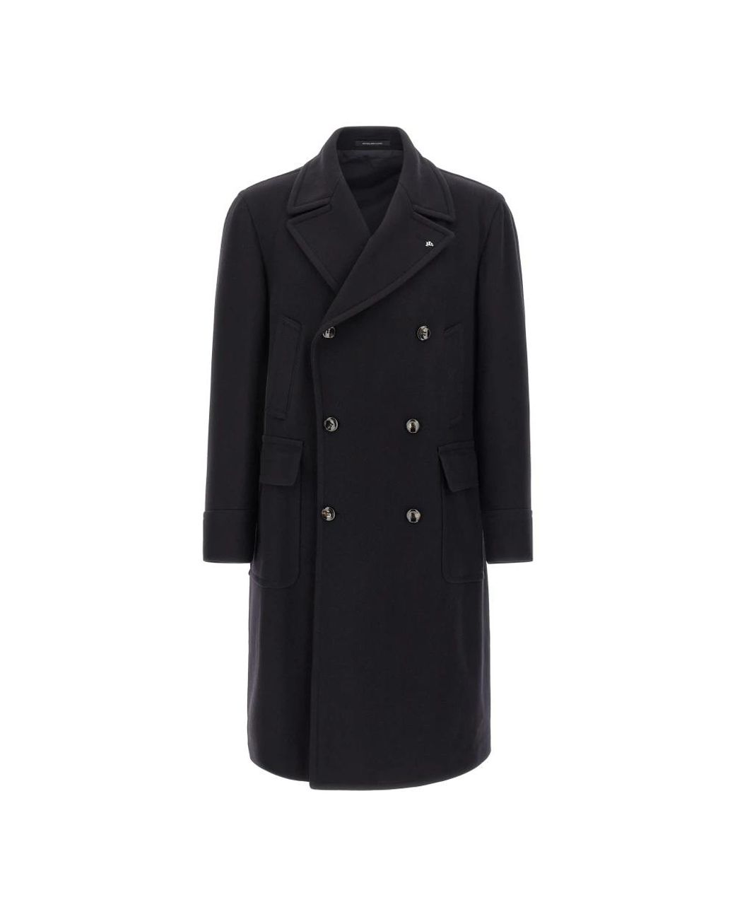 Tagliatore Black Double-Breasted Coats for men