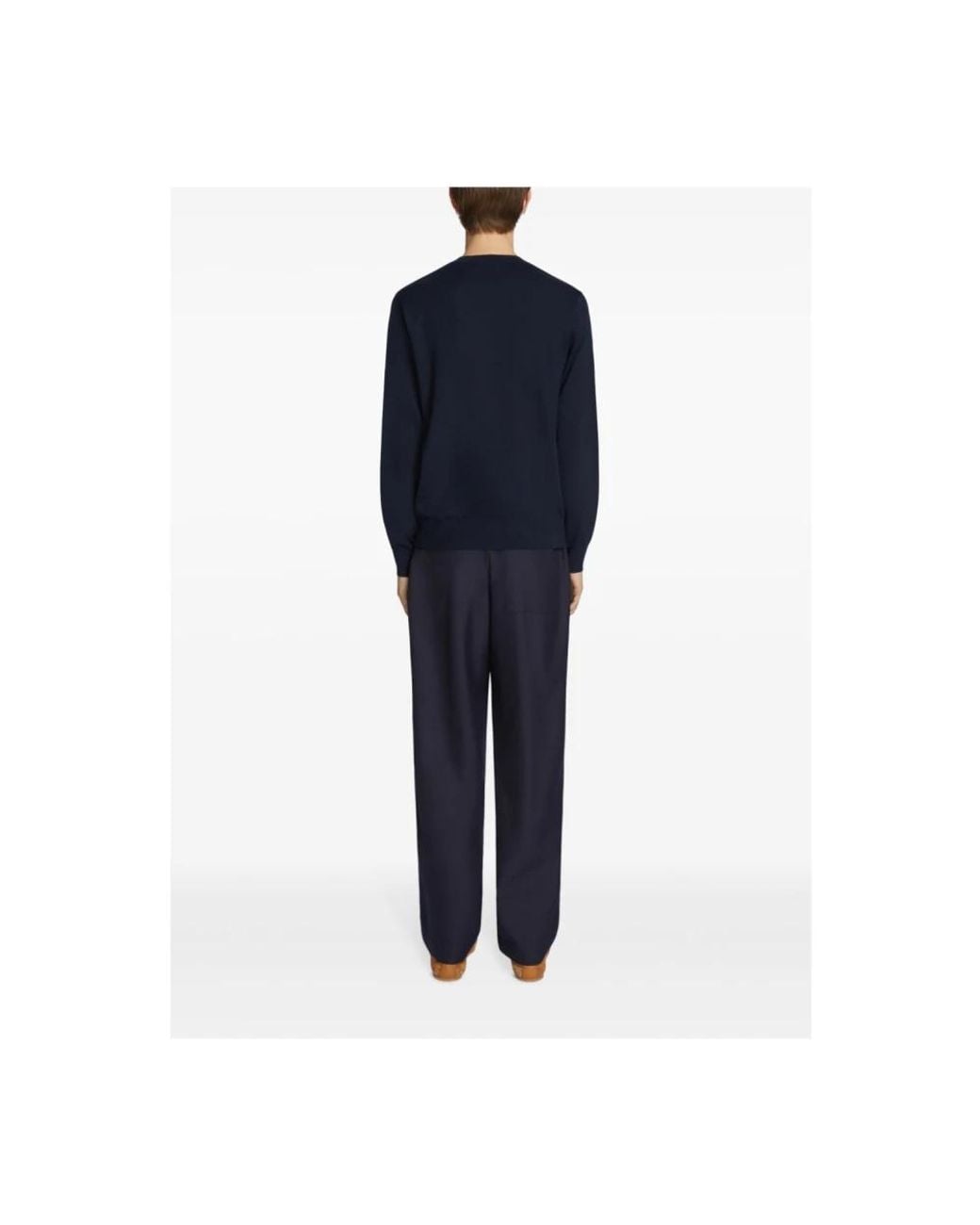 Dries Van Noten Blue Round-Neck Knitwear for men