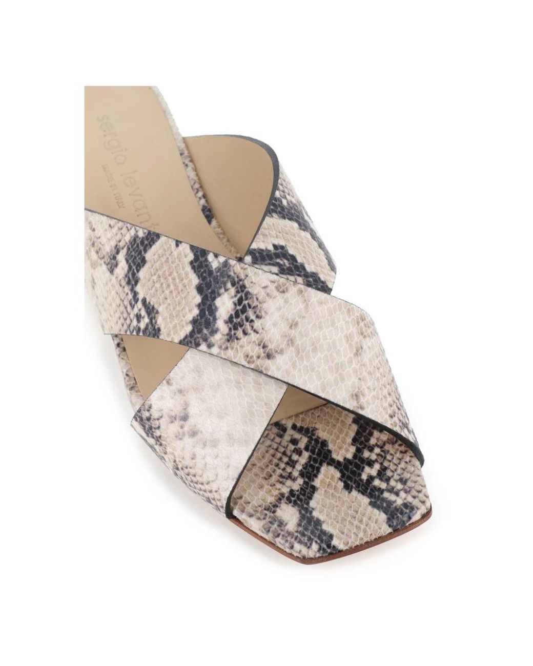 Sergio Levantesi Multicolor Mules Aus Leder Mit Python-Effekt