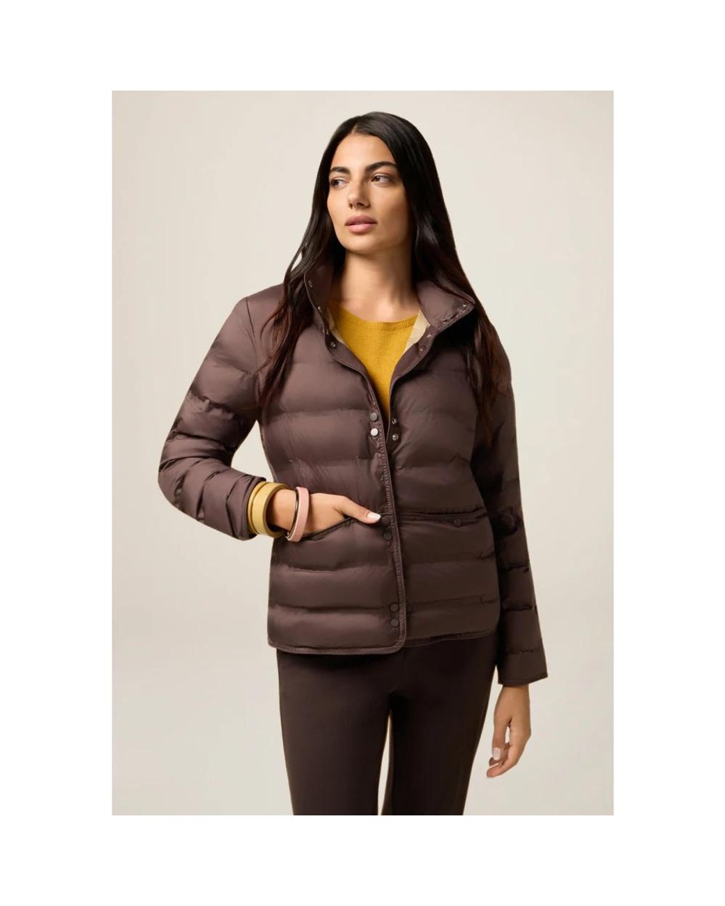 Winter Jackets Oltre de color Brown