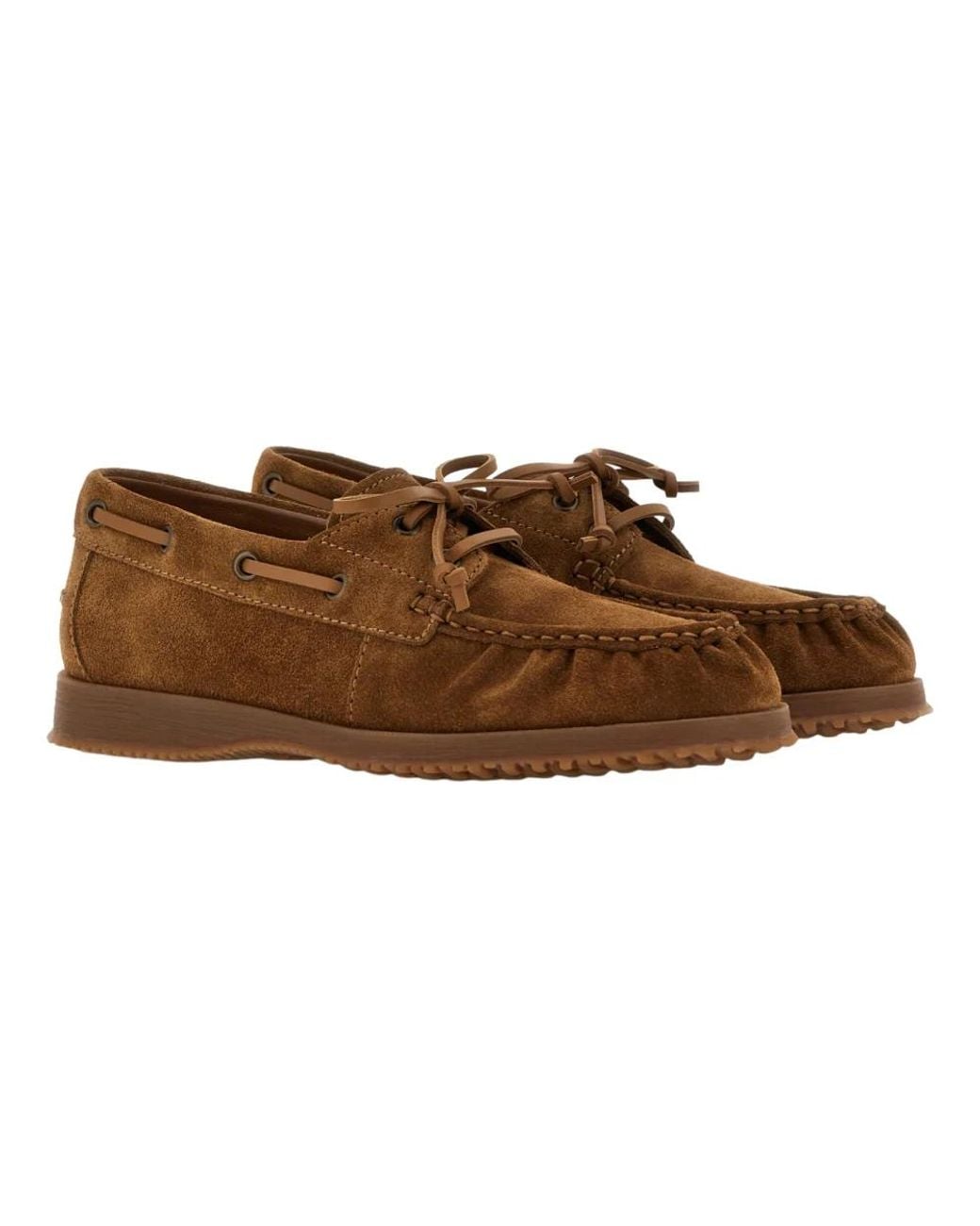 Hogan Brown Boat Shoes