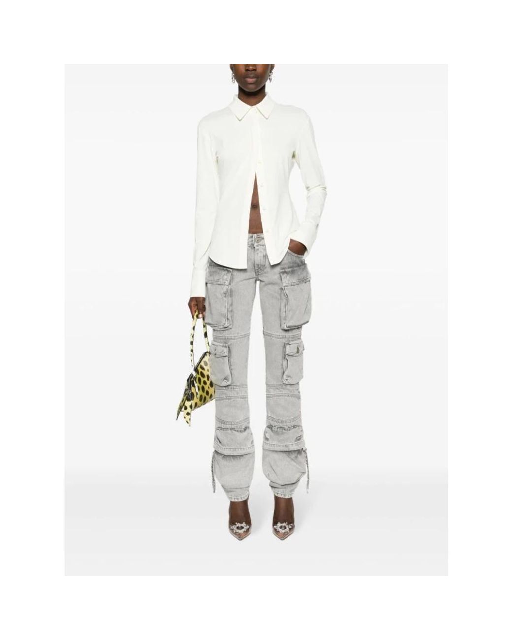 The Attico Gray Straight Fit Jeans