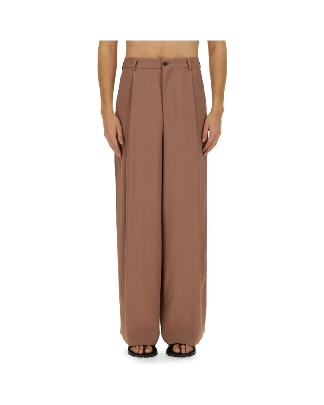 Dries Van Noten Brown Wide Trousers for men