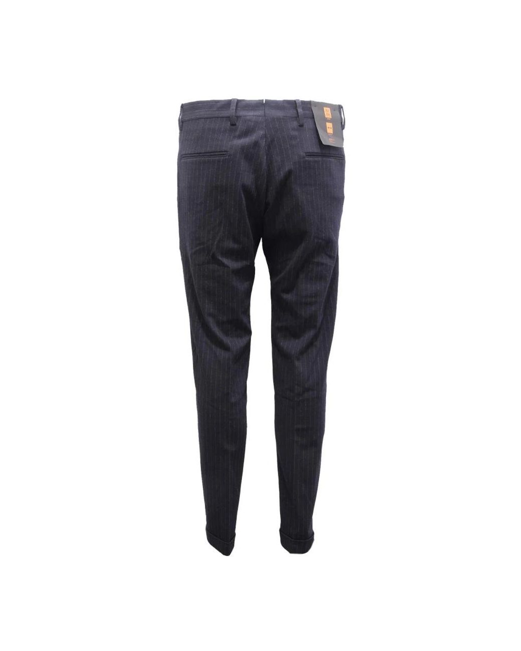 BRIGLIA Slim Fit Pinstripe Jersey Broek in het Blue voor heren