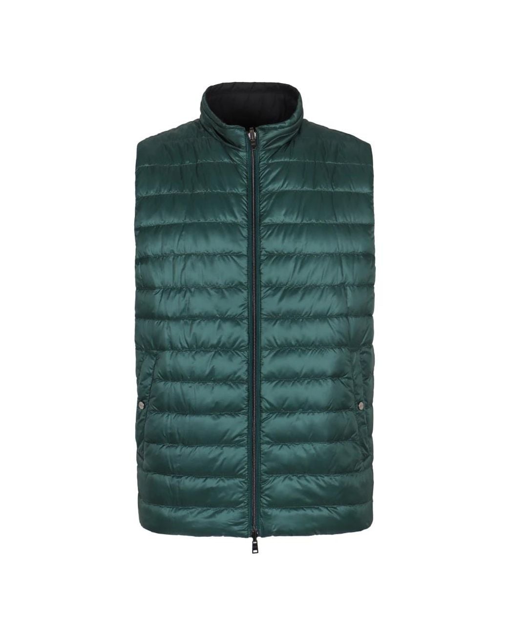Herno Jassen ,Groen ,Nylon Omkeerbaar Nylon Gilet in het Green voor heren