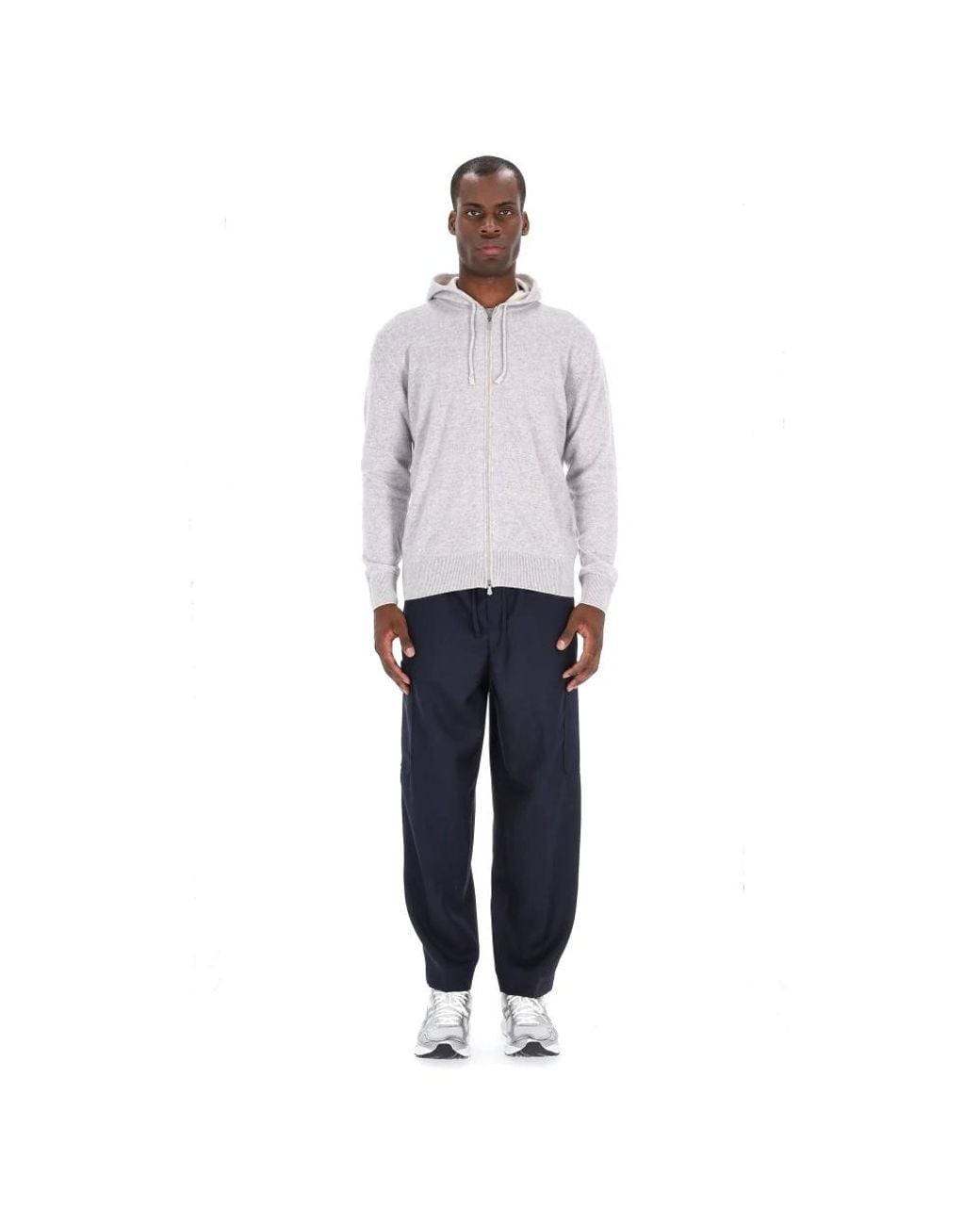 Eleventy Gray Zip-Throughs for men