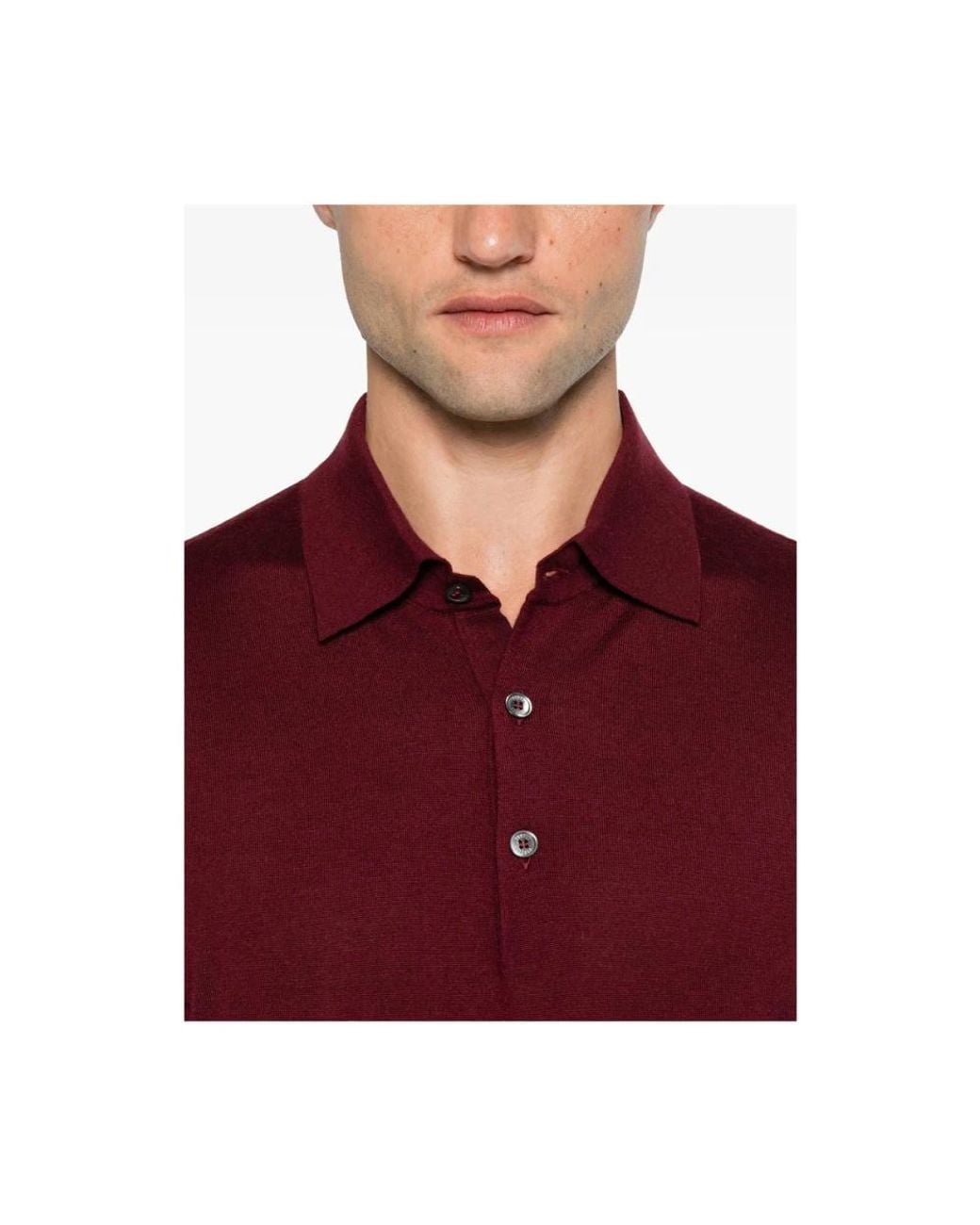 Fedeli Red Polo Shirts for men
