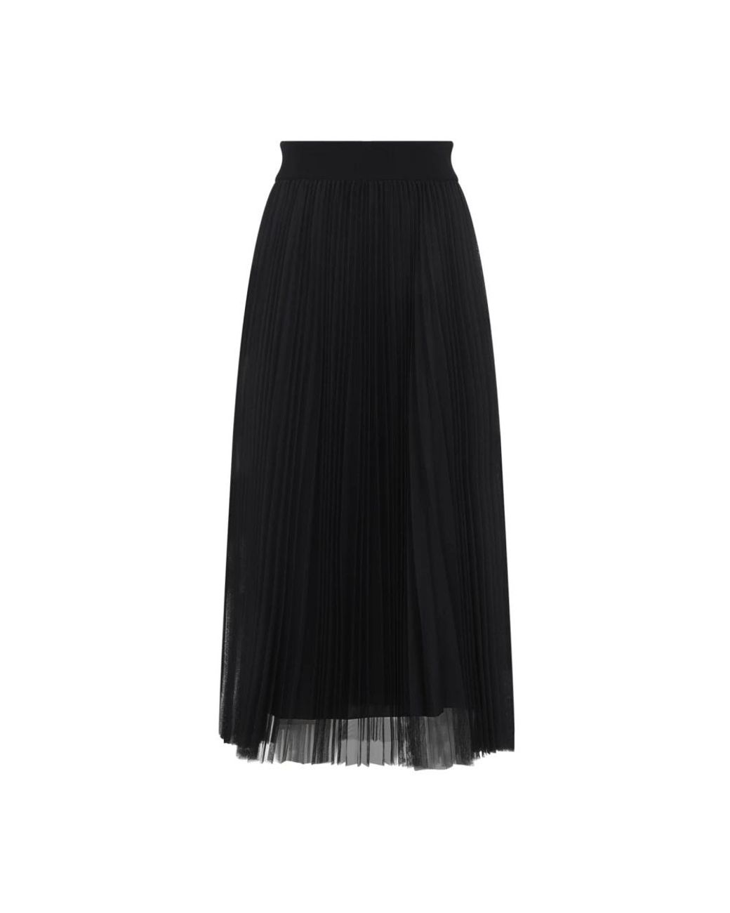 Fabiana Filippi Black Tulle Polyeser Midi Skirt