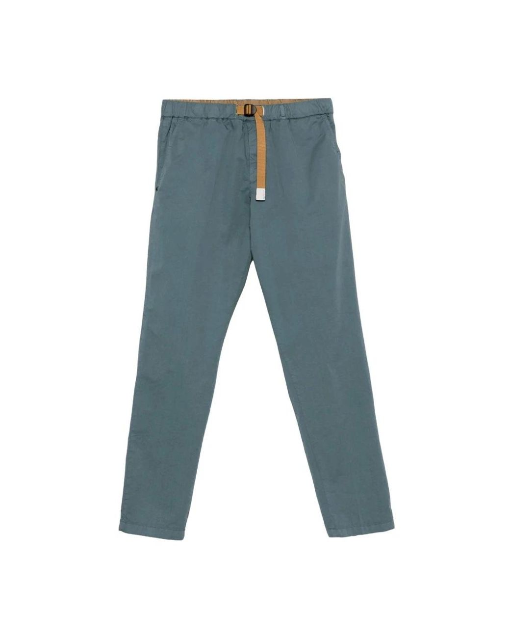 White Sand Blue Slim-Fit Trousers for men