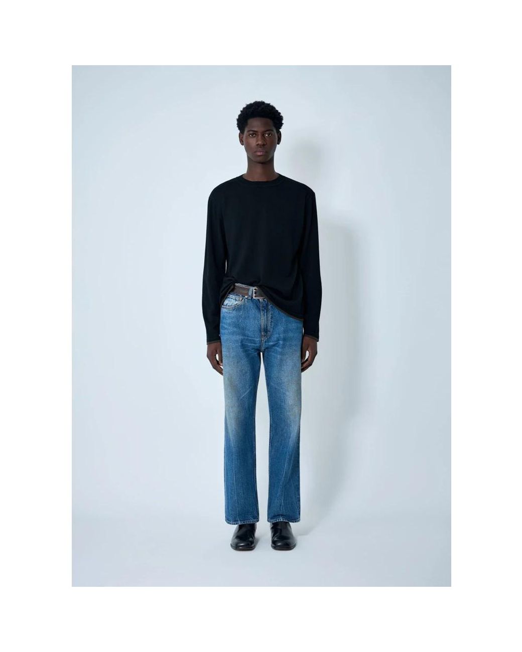 Margaret Howell Blue Round-Neck Knitwear for men