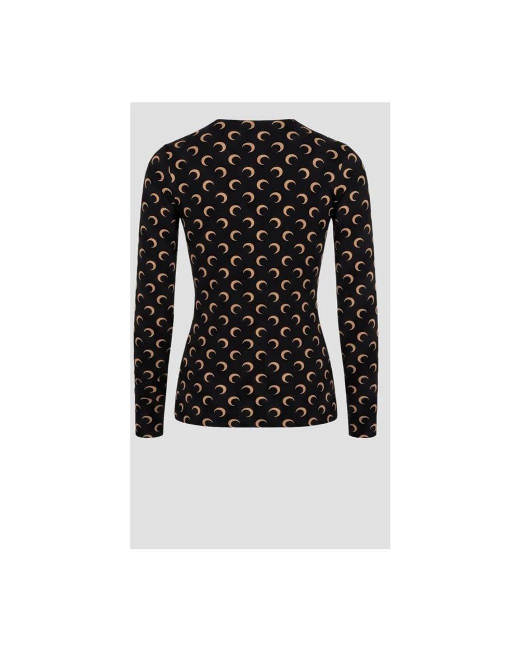 MARINE SERRE Black Long Sleeve Tops