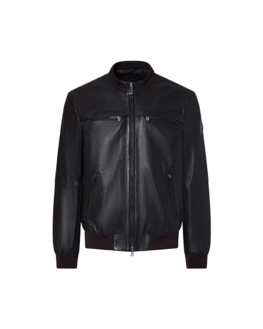Peuterey Black Leather Jackets for men