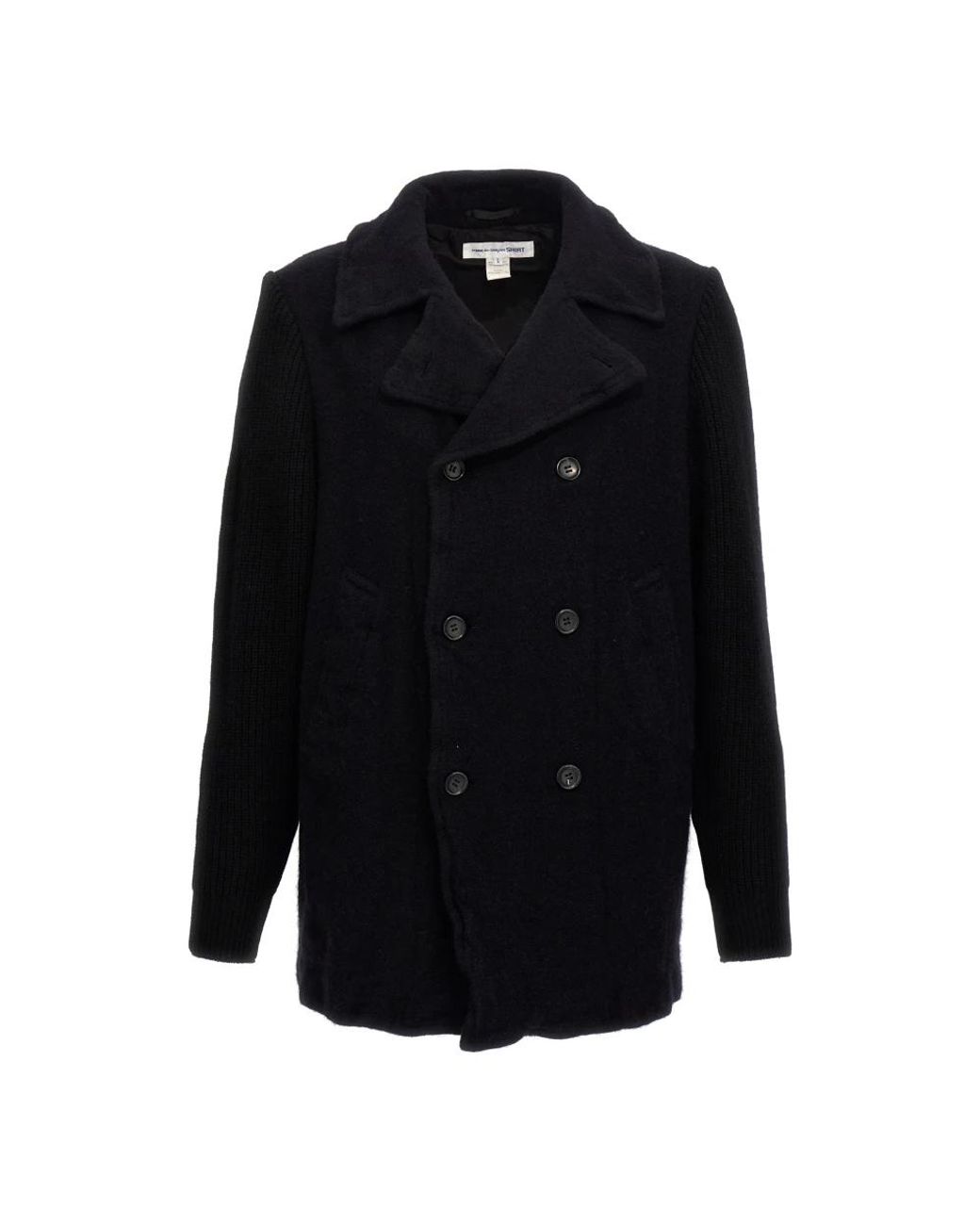 Comme des Garçons Wollen Double-Breasted Jas in het Black voor heren
