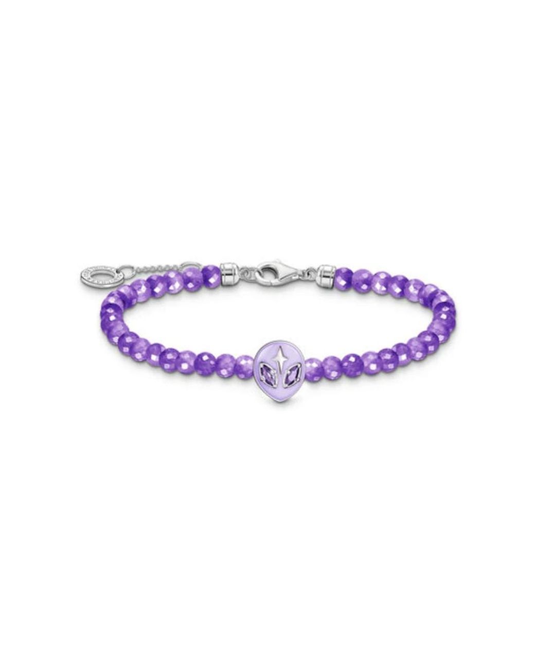 Thomas Sabo Accessoires ,Paars ,Armband Met Imitatie Amethist Kraal in het Purple