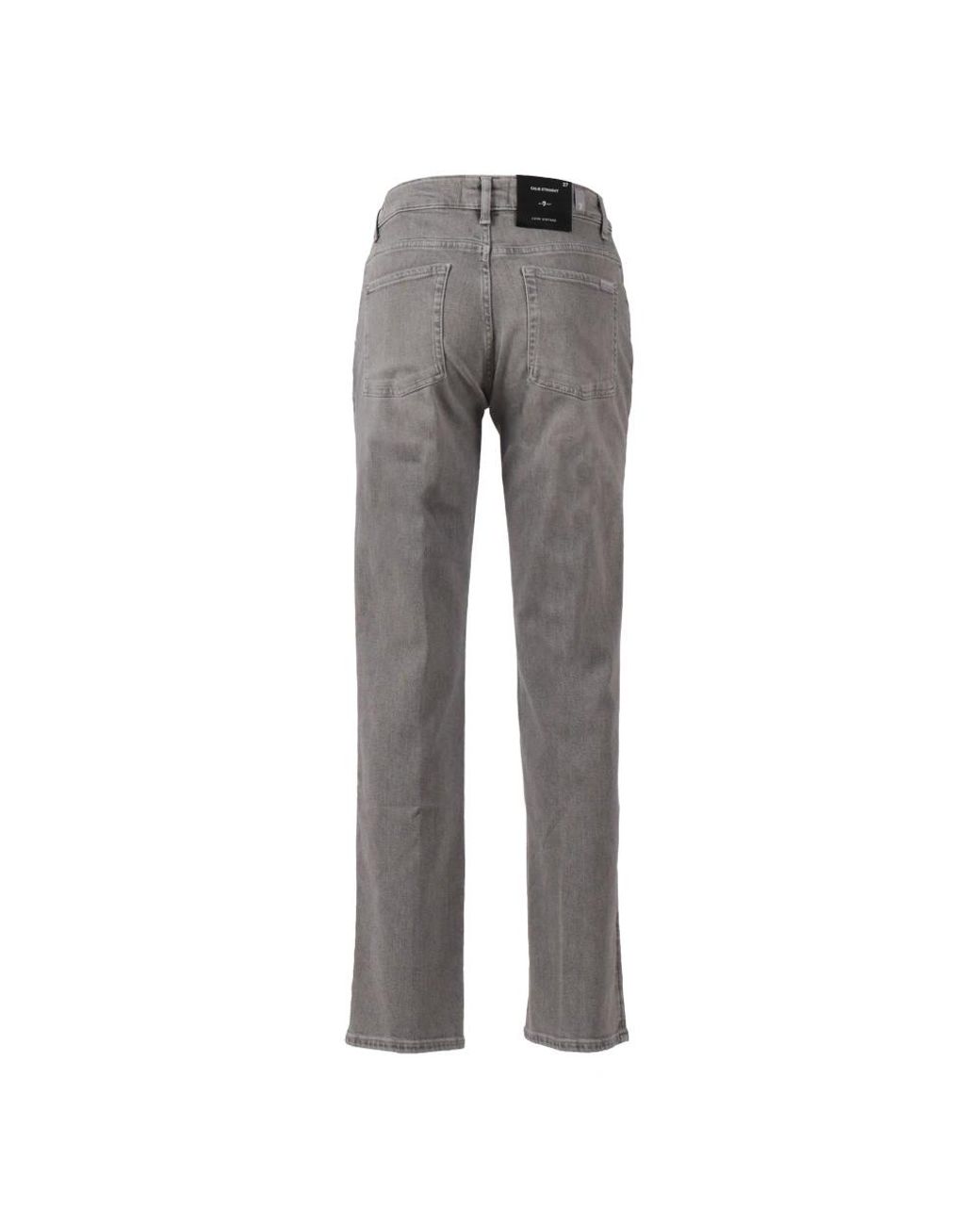 7 For All Mankind Gray Straight Fit Jeans