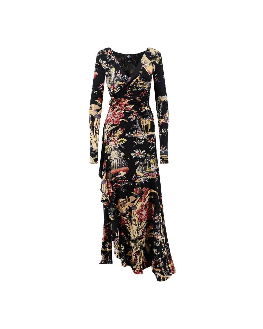 Etro Black Wrap Dresses