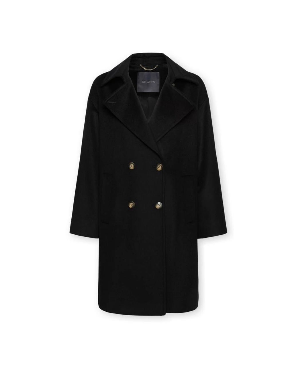 Elena Miro Black Double-Breasted Coats