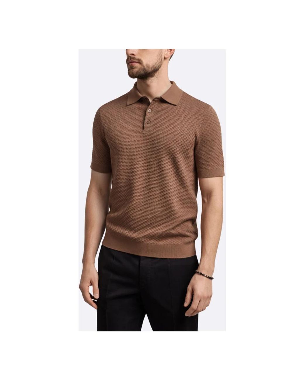 Gran Sasso Brown Polo Shirts for men