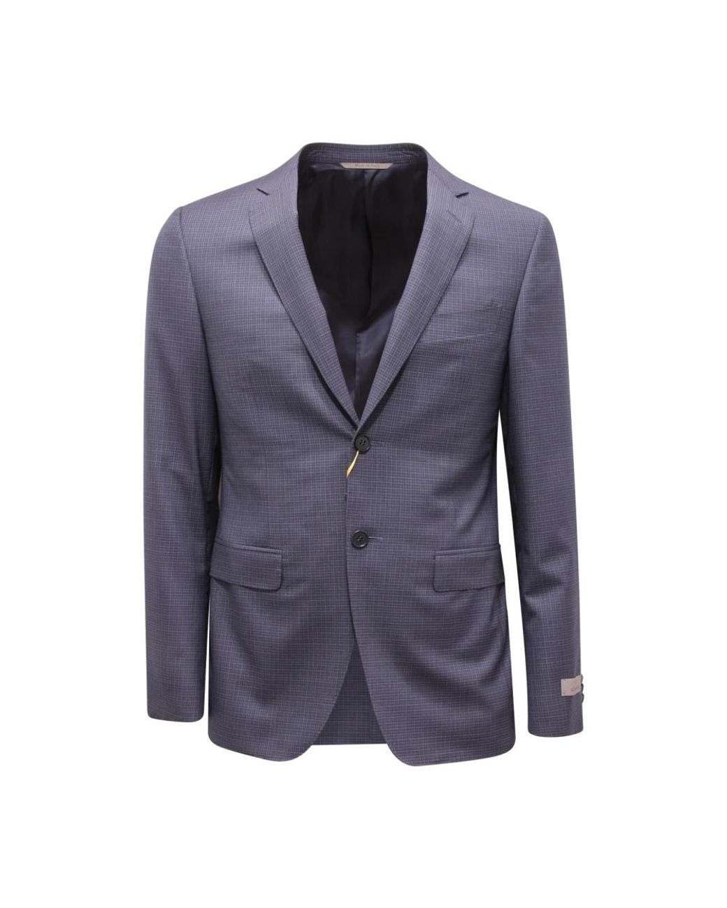 Canali Jassen ,Blauw ,Wol Geruite Wollen Pak Made in het Blue voor heren