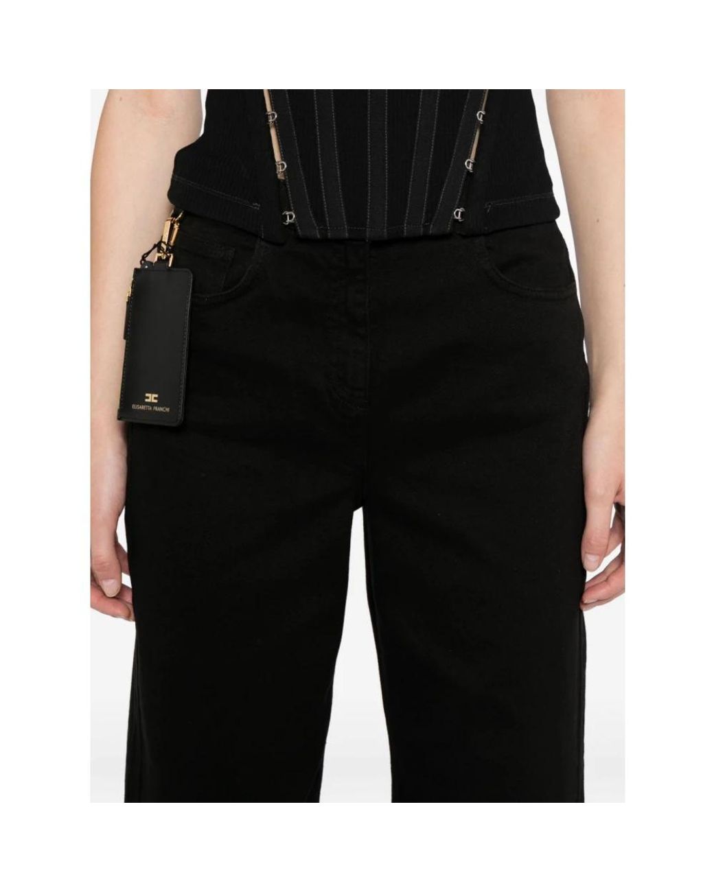 Elisabetta Franchi Black Cropped Jeans