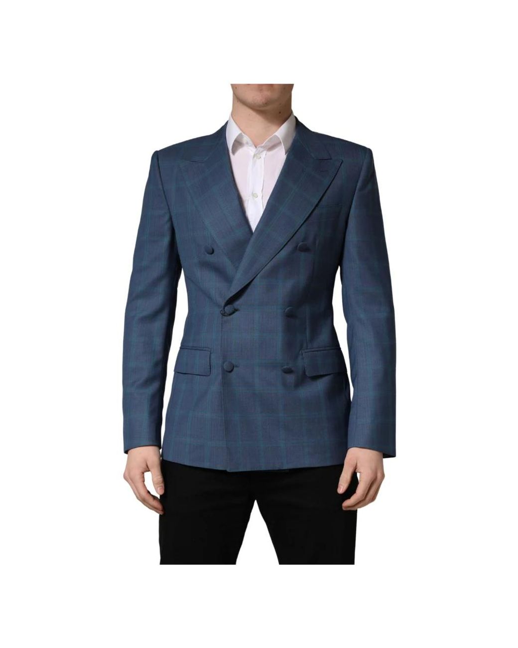 Dolce & Gabbana Double-Breasted Suit Jacket in het Blue voor heren