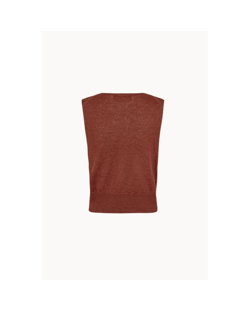 Cortana Brown Sleeveless Tops