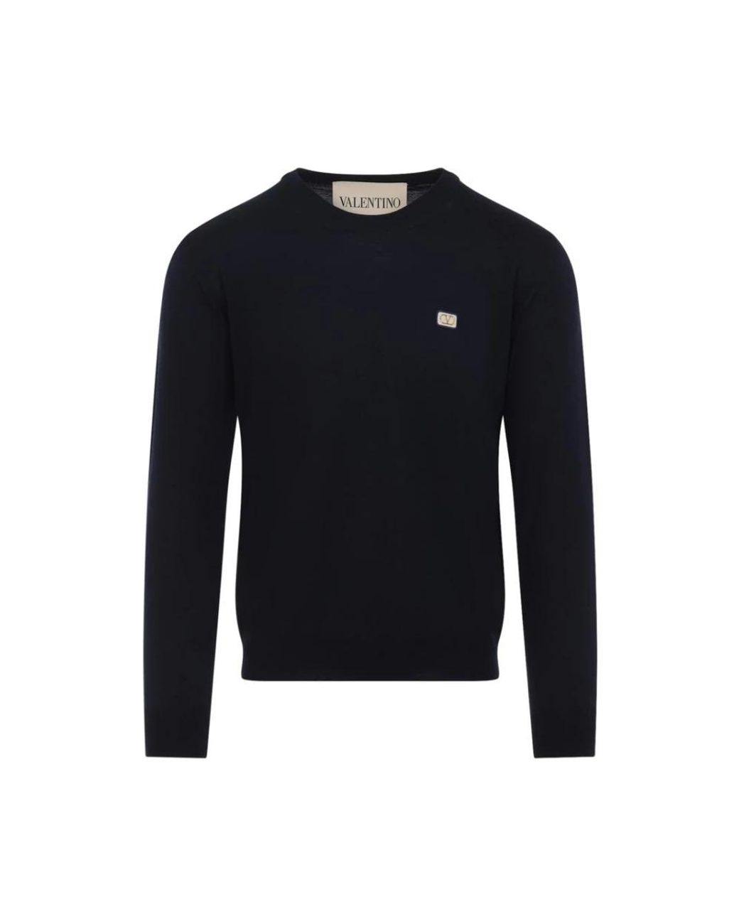 Valentino Vlogo Patch Ronde Hals Trui in het Blue voor heren