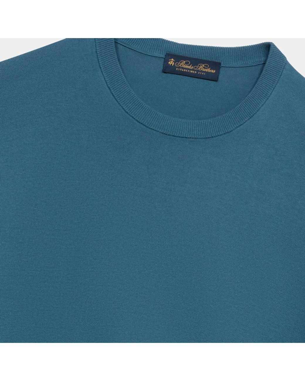 Brooks Brothers Truien & Vesten ,Blauw ,Katoen Country Club Gemerceriseerd Katoenen Ronde Hals in het Blue voor heren