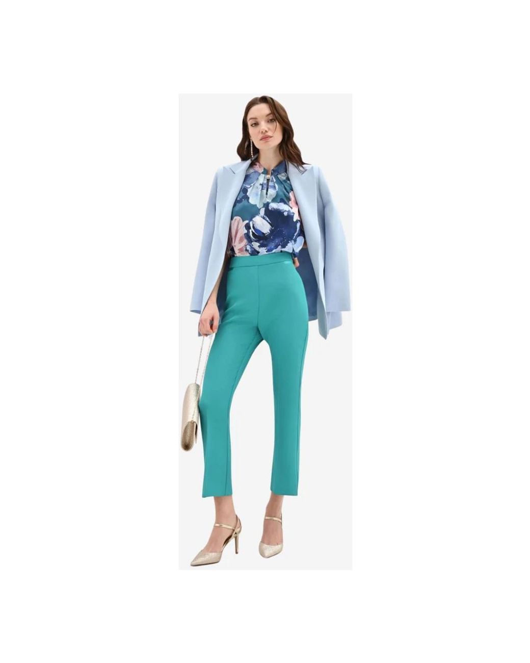 Rinascimento Blue Cropped Trousers