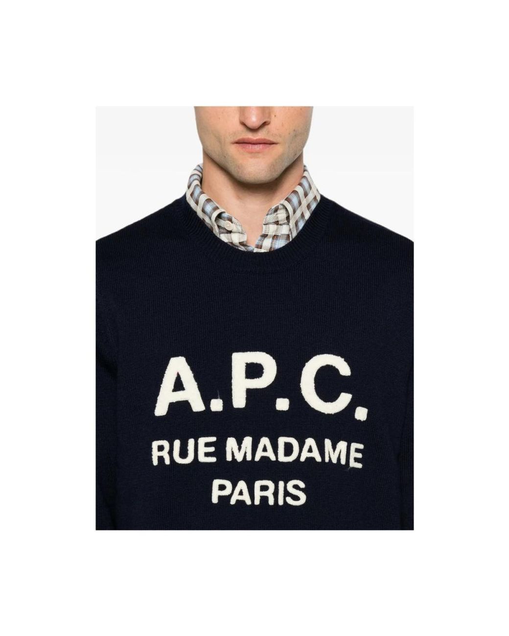 A.P.C. Blue Round-Neck Knitwear for men