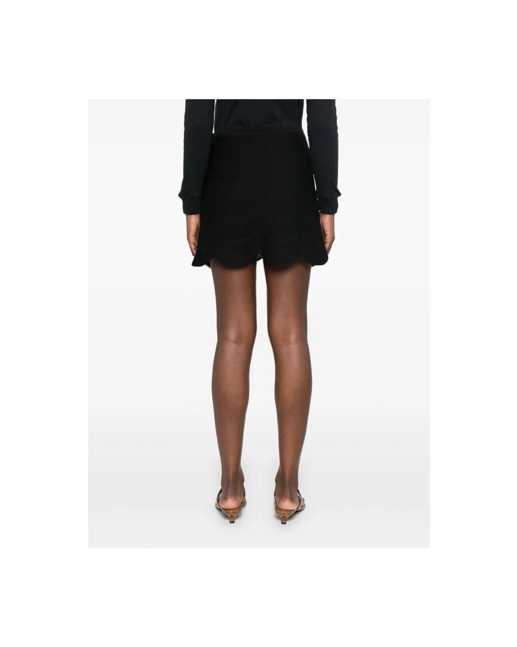 Tom Ford Black Silk And Cotton Mini Skirt