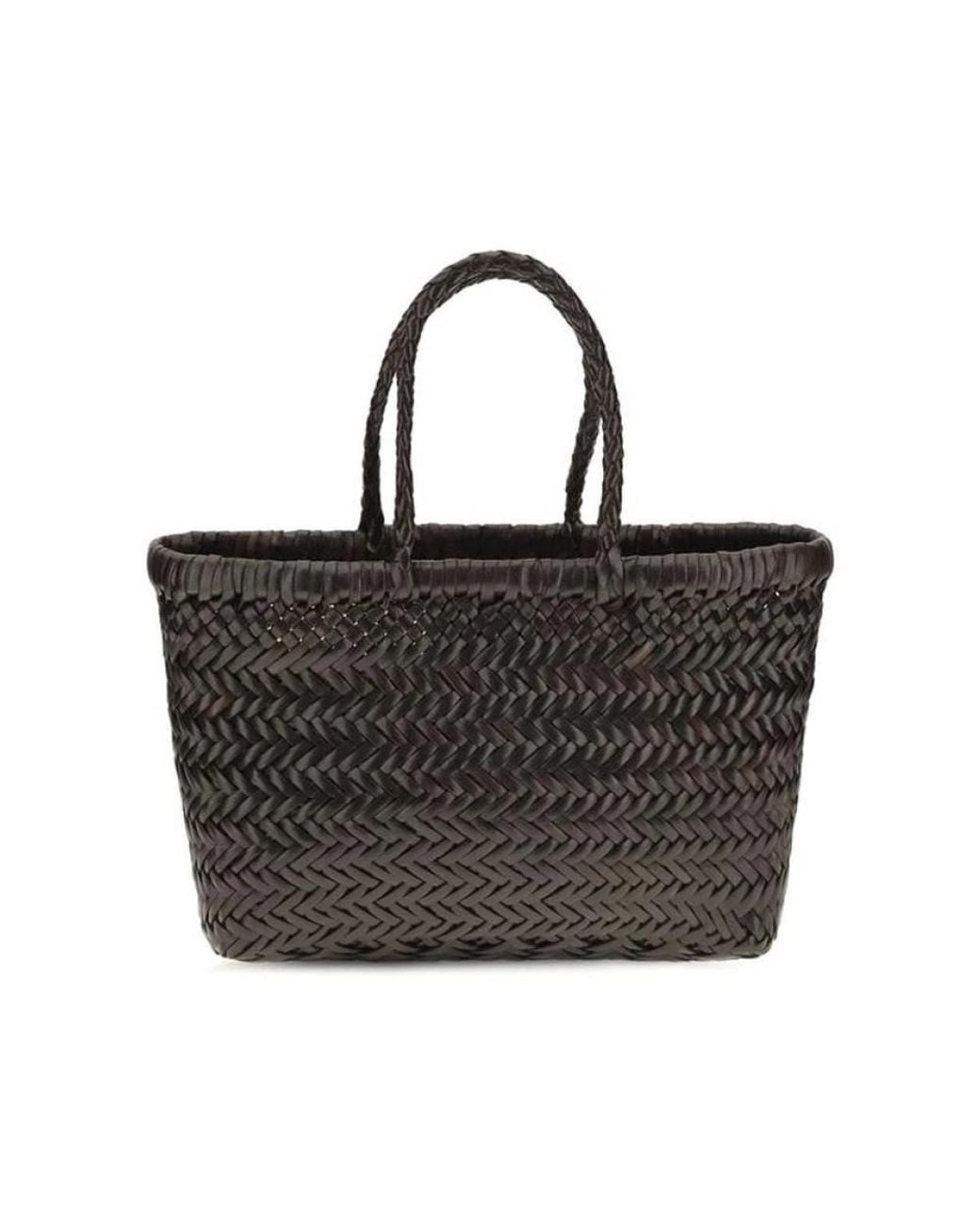 Dragon Diffusion Black Geflochtene Ledertasche