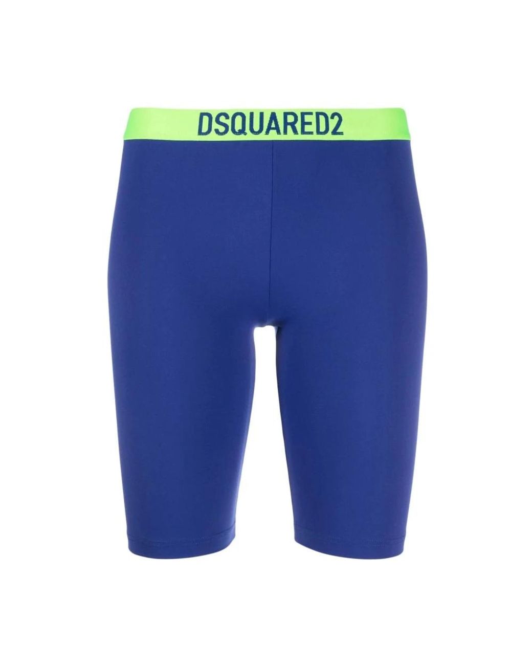 DSquared² Fitness ,Blauw ,Nylon Logo-Waistband Cycling Shorts in het Blue