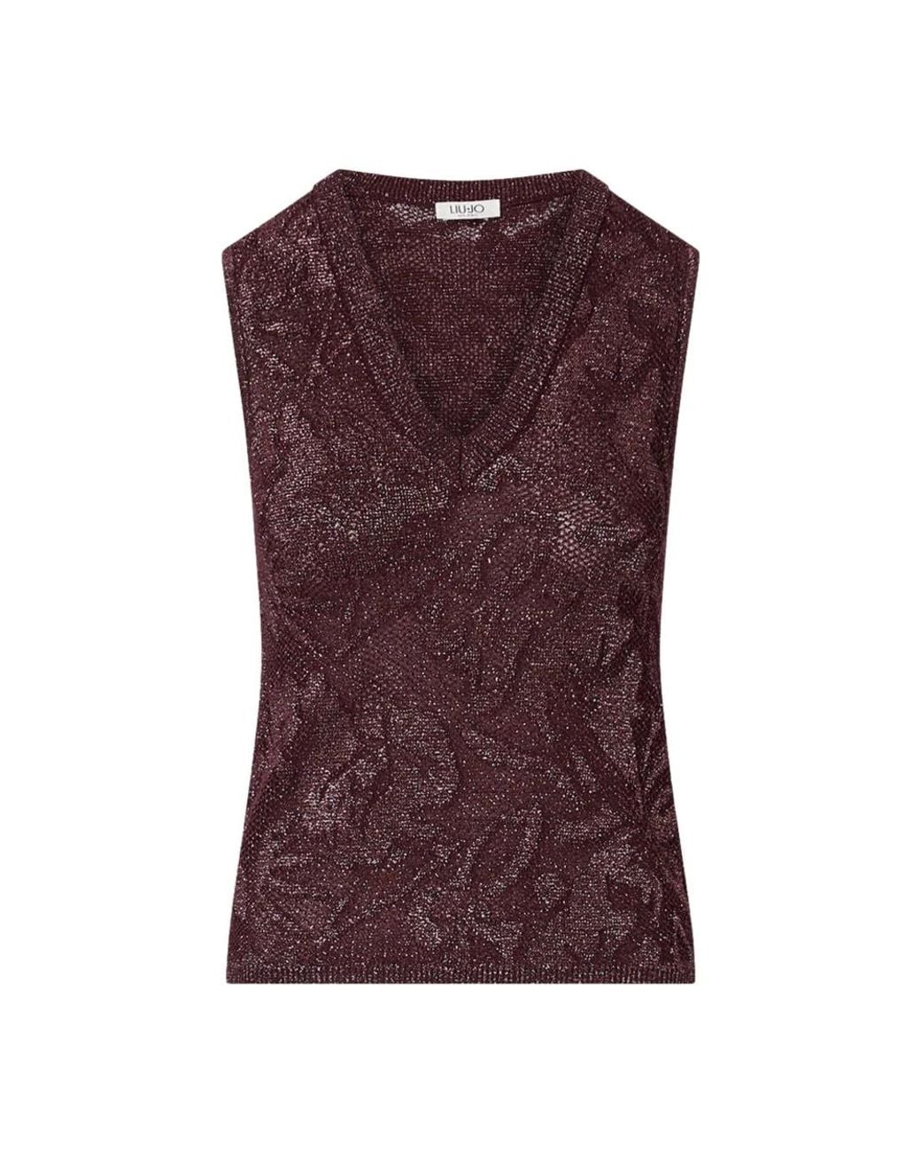 Liu Jo Purple V-Neck Knitwear