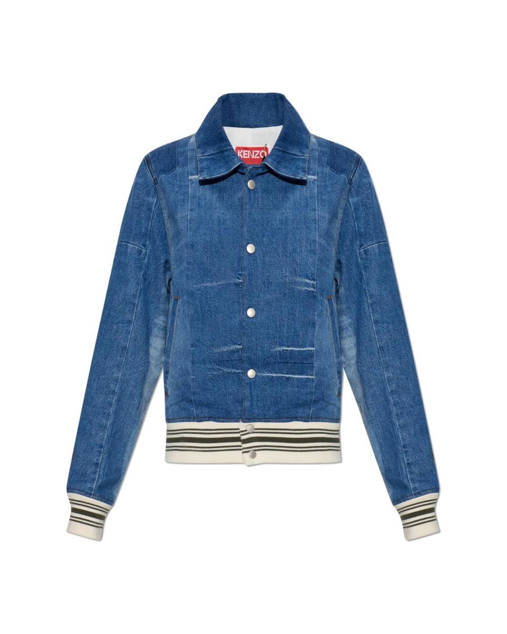 KENZO Vintage-Effect Denim Jacket in het Blue