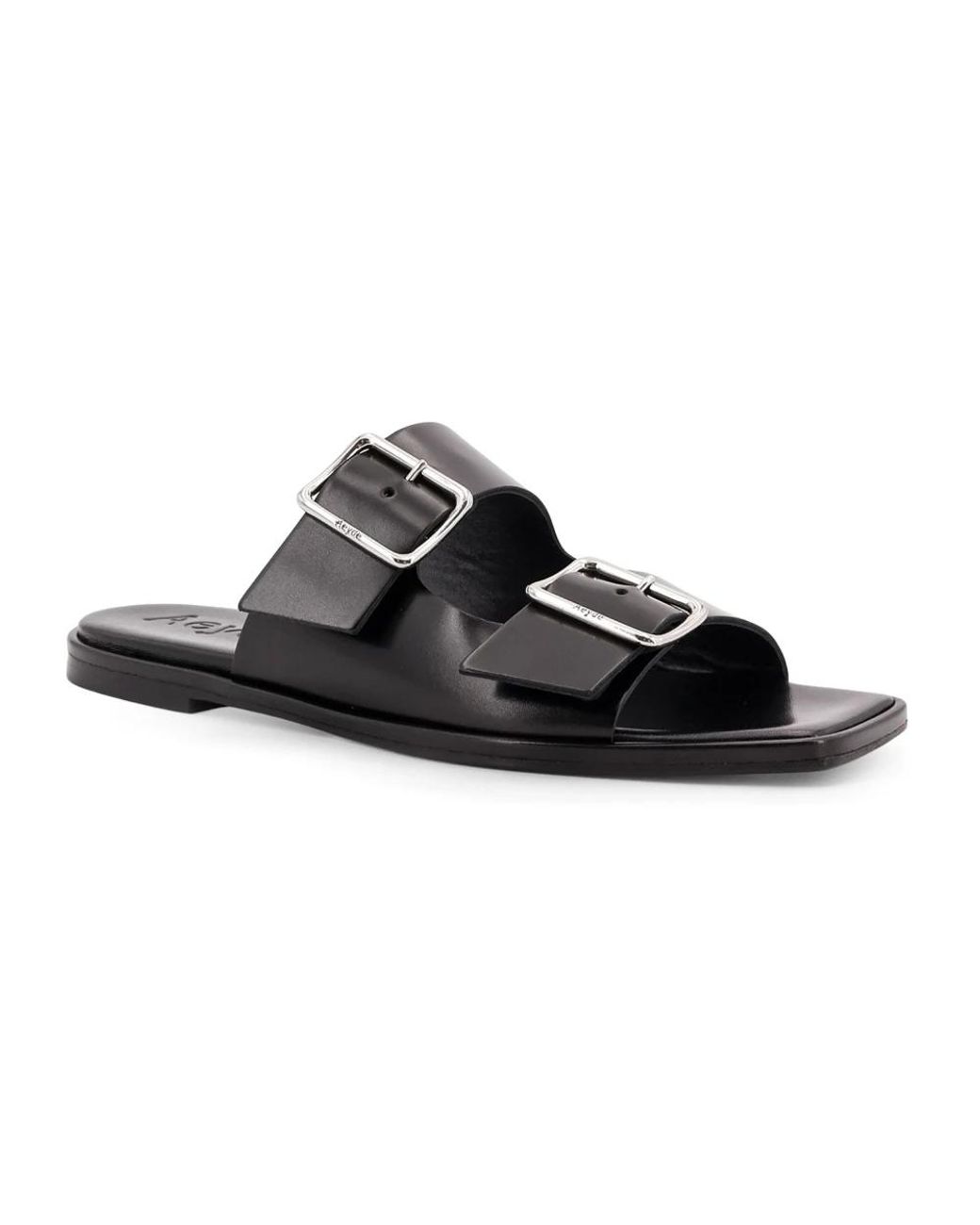 Aeyde Schoenen ,Bruin ,Leer Bruine Leren Sandalen Vierkante Neus in het Black