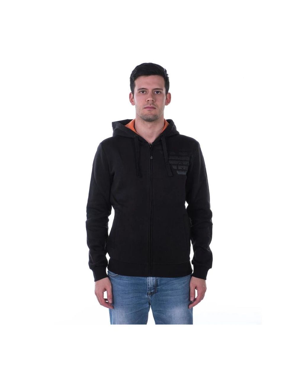 EA7 Black Zip-Throughs for men
