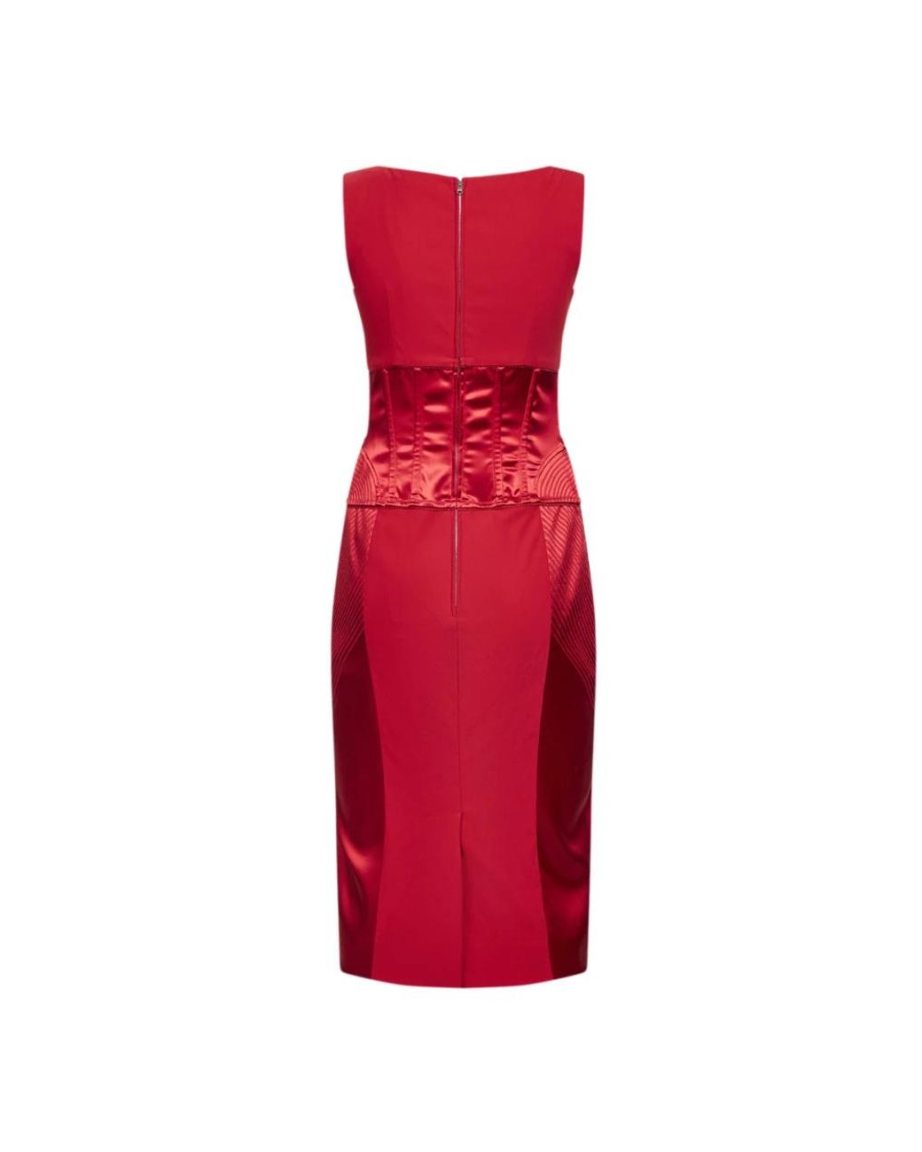 Dolce & Gabbana Red Satin And Cady Midi Dress