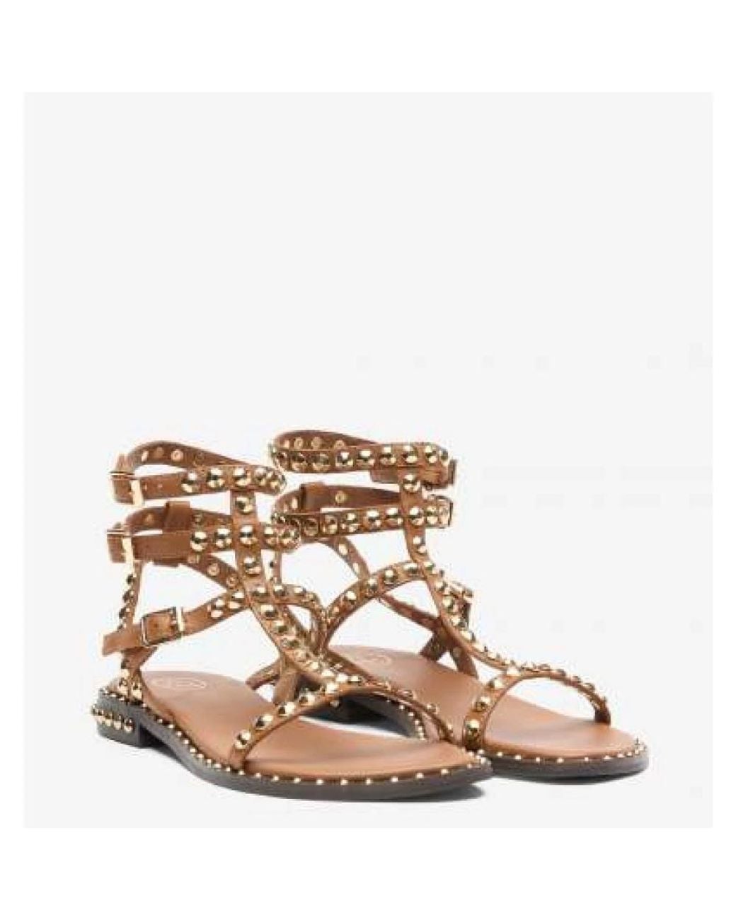 Ash Brown Flat Sandals