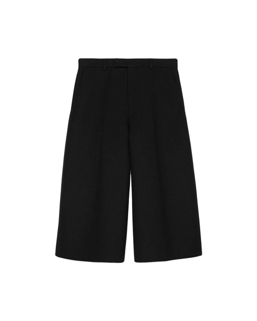Gucci Broeken ,Zwart ,Wol Wijde Pijpen Cropped Broek in het Black voor heren