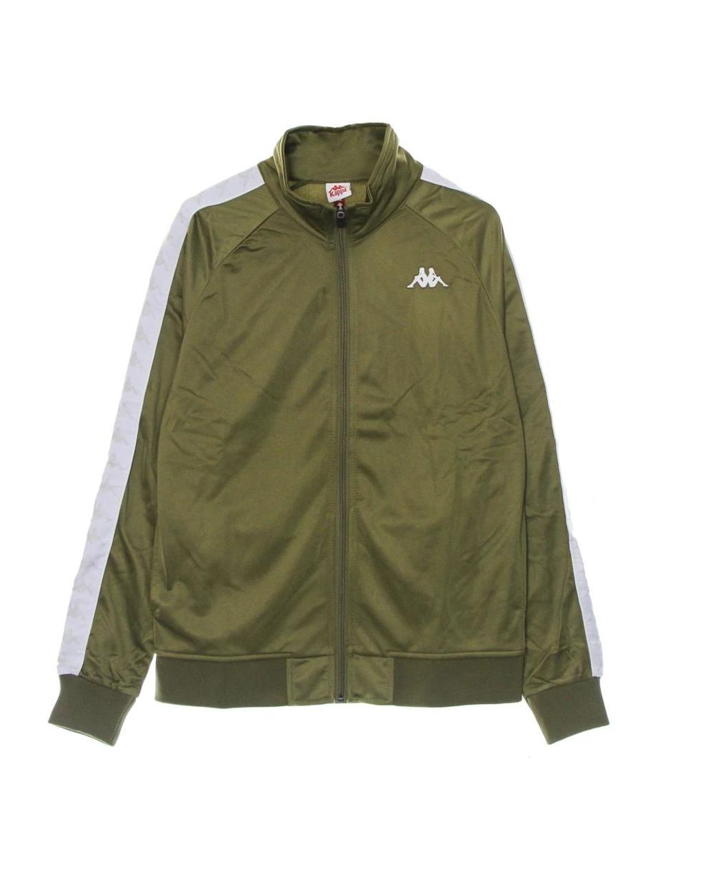 Kappa Jassen ,Groen ,Polyester Slim Trainingsjack Groen Militair/Wit in het Green voor heren
