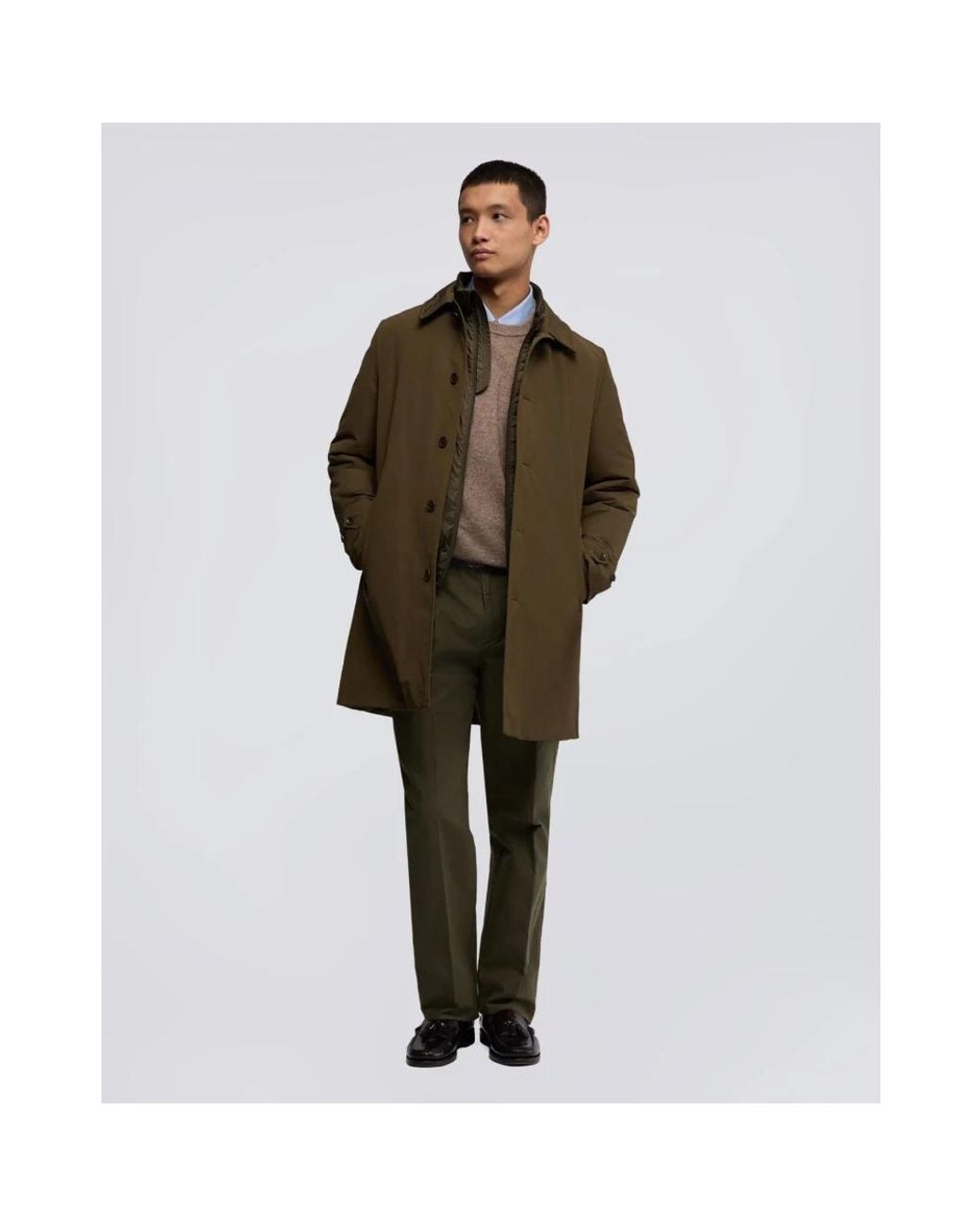 Aspesi Brown Single-Breasted Coats for men