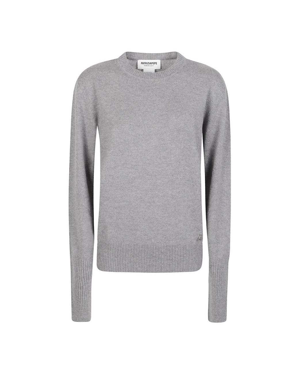 Patrizia Pepe Gray Round-Neck Knitwear