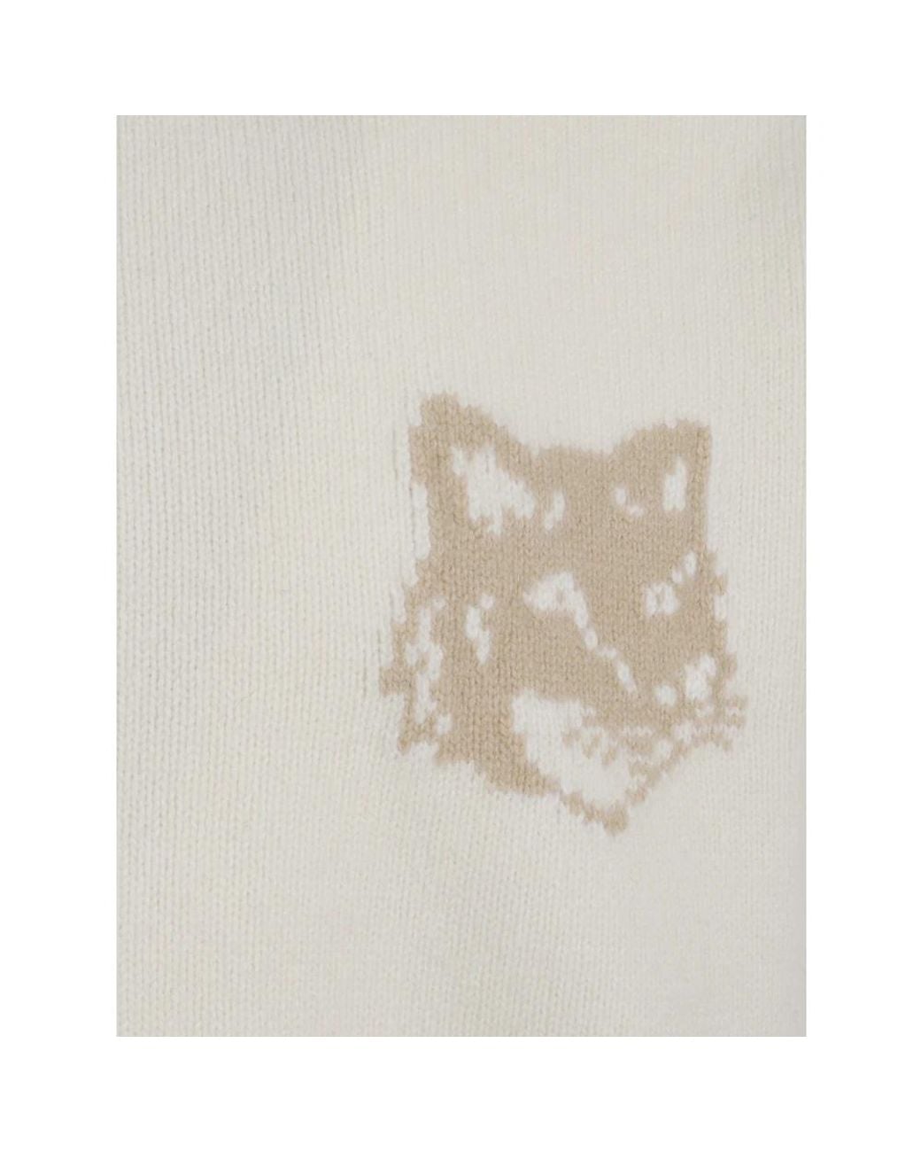 Maison Kitsuné White Round-Neck Knitwear for men