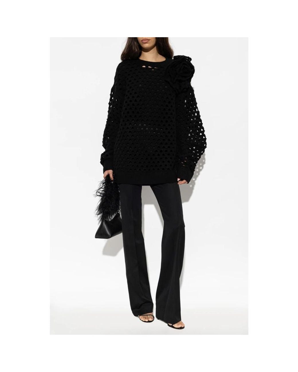 Blumarine Black Round-Neck Knitwear