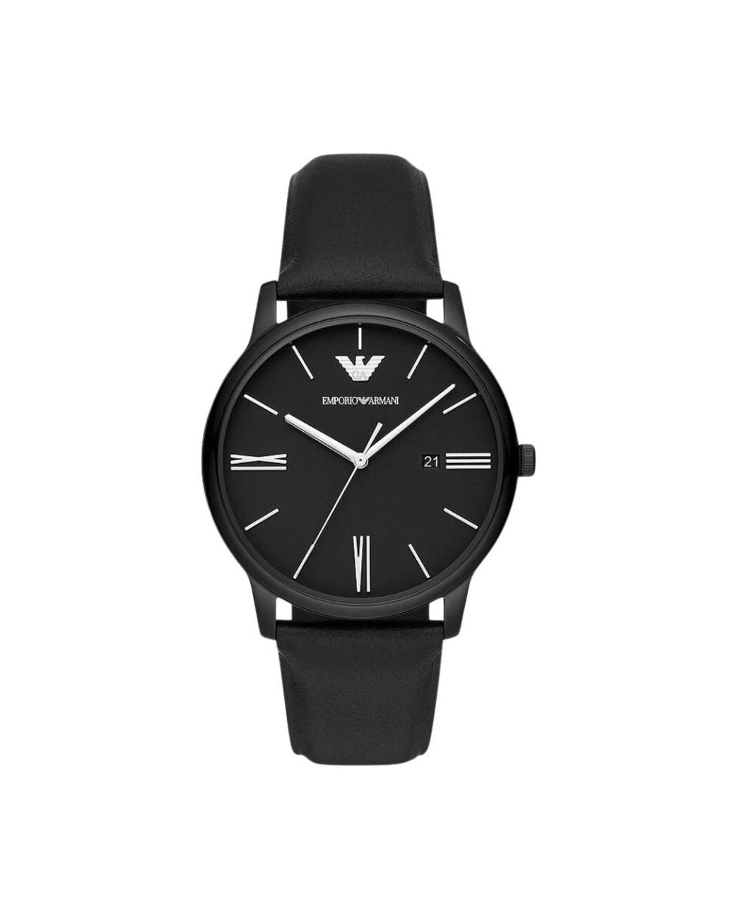 Emporio Armani Black Minimalist Watch Ar11573 Leather (Archived) for men