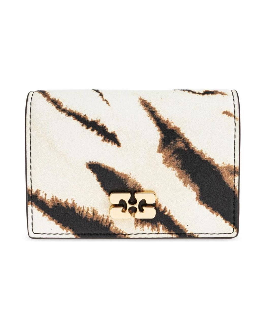 Ganni Printed Wallet in het Natural