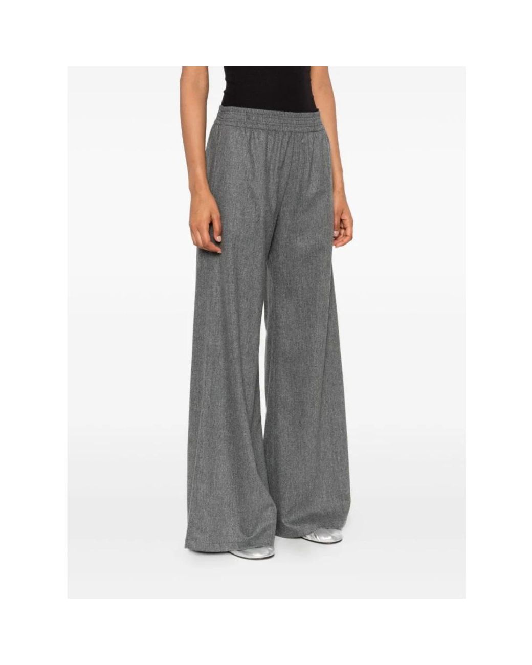 Fabiana Filippi Gray Wide Trousers