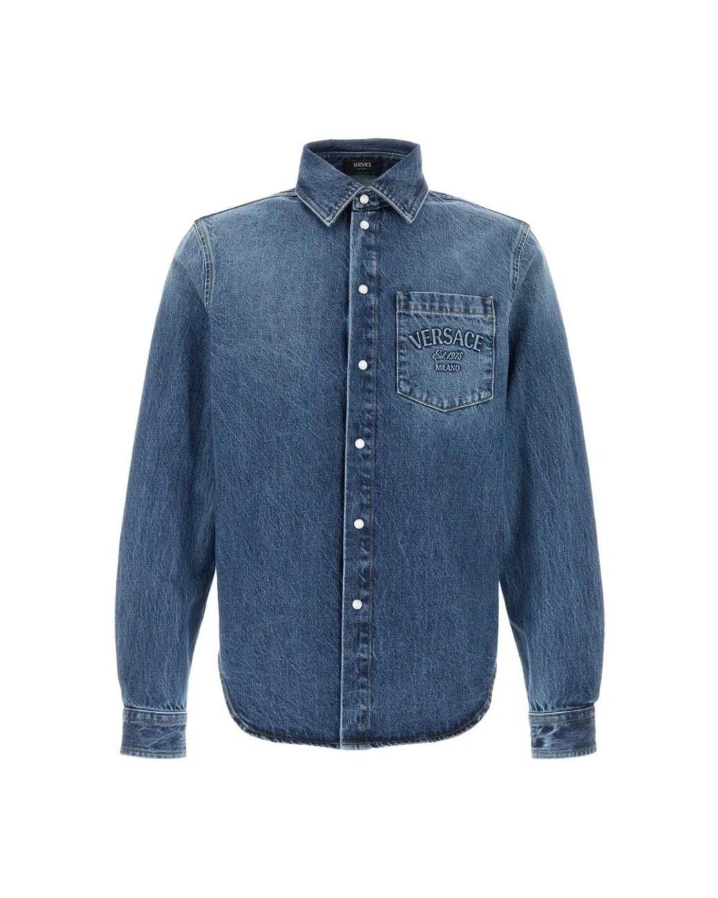 Versace Blue Denim Shirts for men