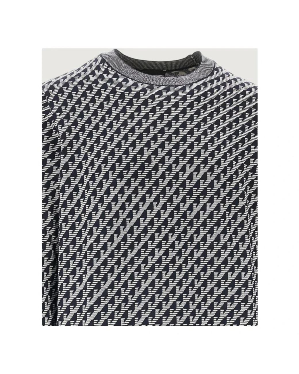 Emporio Armani Gray Round-Neck Knitwear for men